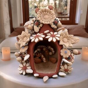 Filigrana Clay Mini Chimney, Candle Holder Artistic  Oaxaca México By Artisans Handmade Crafts, Home Decor Folk Art,  Pastillaje Technique