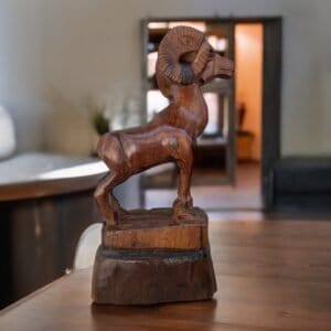 Ironwood Bighorn Sheep  Cimarron Handcarfted Sculpture In 1 Piece From Desert Sonora Mexico Palo Fierro Carved Vintage  Rustic  Home Decor