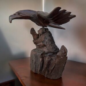 Ironwood Eagle Handcarfted Sculpture Carved  From Desert Sonora Mexico Palo Fierro Carved Vintage  Rustic  Home Decor