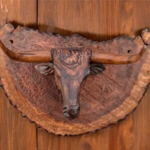Ironwood Bull Handcarfted Sculpture In 1 Piece  From Desert Sonora Mexico Palo Fierro Carved Vintage And Rustic  Home Decor Hanging