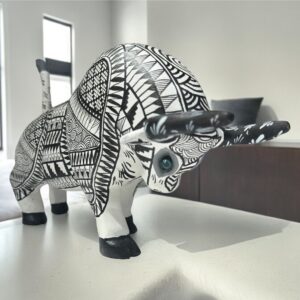 Large Bull Figurine Mexican Folk Art Alebrije Statue Wooden Authentic Oaxaca Artidsns Bull As Mexican Decoration Art Wood Carved By Hand