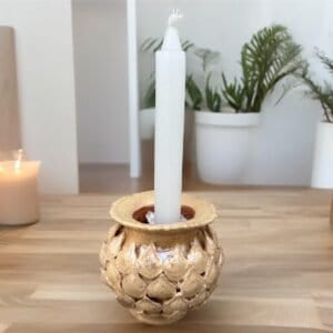 Clay Candle Holder from Michoacán Mexico,  Capula Clay Handmade Unique Traditional Pottery Candlestick, Perfect for Home Decor