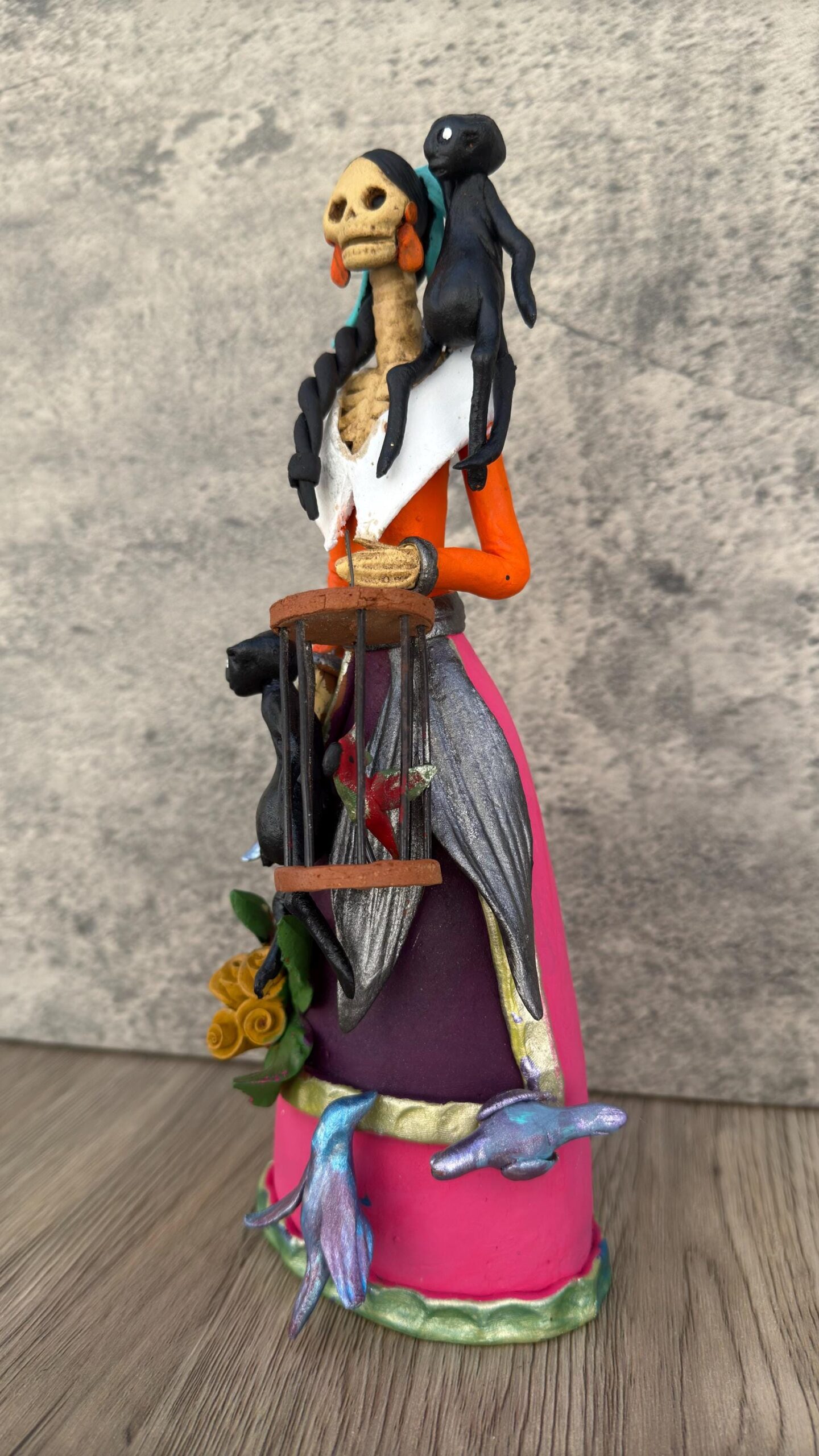 10.5” Catrina, Frida Kahlo Doll, Day of the dead, Human skeleton, Mexican decorations, Sugar skull - Image 2