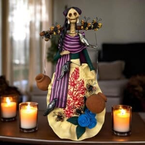 10.5” Catrina, Frida Kahlo Doll, Day of the dead, Human skeleton, Mexican decorations, Sugar skull