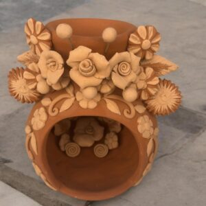 Filigrana Clay Mini Chimney, Candle Holder Artistic  Oaxaca México By Artisans Handmade Crafts, Home Decor Folk Art,  Pastillaje Technique