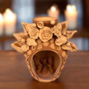 Nacimiento Filigrana Clay Mini Chimney, Candle Holder Day Of Birth Artistic  Oaxaca Artisans Handmade, Home Decor Folk Art,  Pastillaje Art