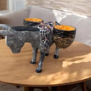 Donkey Pot Planter (2) Talavera  Figurine  Ceramic Pottery Artisan Hand Painted Farmhouse Decor Vibrant Folk Art from Puebla  Decor Burrito