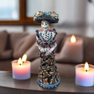 Catrina Handmade Talavera Day of the Dead  Colorful Ceramic Folk Art from Puebla, Mexico Día de los Muertos Skeleton Figurine Wedding Gift
