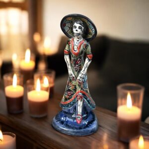 Catrina Handmade Talavera Day of the Dead  Colorful Ceramic Folk Art from Puebla, Mexico Día de los Muertos Skeleton Figurine Wedding Gift