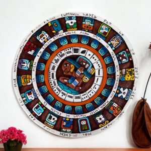 Prehispanic Mayan Art, Mayan calendar, Mexican painting, Wood carving, Handcrafted ASK FOR CUSTOMIZE