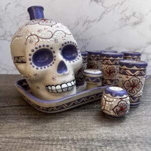 Tequila, Shot glass set, Tequila Guadalajara Or Mezcal Talavera Puebla  High Quality Pottery, Fathers day gift, Handcrafted in Mexico, 9 pzs