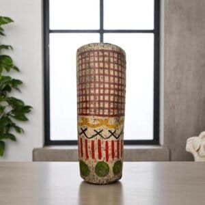 Pre-Hispanic Clay Vase, Handmade Terracotta Flower Pot, Pottery from Metepec Estado de Mexico Rustic Tribal Decor, Aztec Style Home Accent