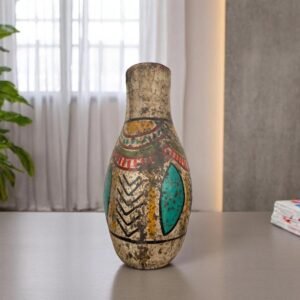 Pre-Hispanic Clay Vase, Handmade Terracotta Flower Pot, Pottery from Metepec Estado de Mexico Rustic Tribal Decor, Aztec Style Home Accent