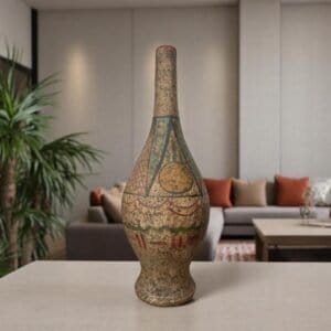 Pre-Hispanic Clay Vase, Handmade Terracotta Flower Pot, Pottery from Metepec Estado de Mexico Rustic Tribal Decor, Aztec Style Home Accent