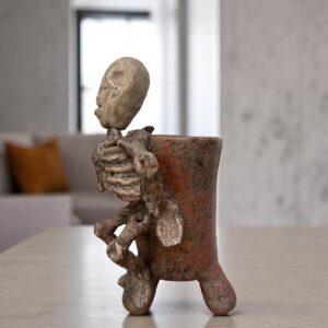 Skull Incense Burner, Handmade Clay Pot from Metepec Mexico, Terracotta Skeleton Sculpture, Herbal Smudge Holder, Day of the Dead Decor