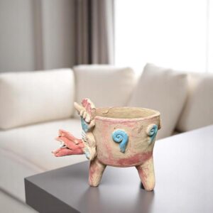 Vessels Offering Incense Dry Herbs Burner Handcraft Mexican Culture Home Decor Prehispanic Vintage Rustic Clay Antique Ancrestral Figurines