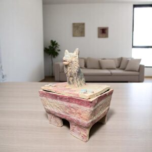 Xoloitzcuintle Jewelry Box, Handcrafted in Metepec, Mexican Clay Keepsake, Sacred Dog of the Aztecs, Mesoamerican Spirit Animal