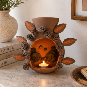Tealight Clay Mini Chimney, Candle Holder Artistic  Oaxaca México By Artisans Handmade Crafts, Home Decor Folk Art,  Pastillaje