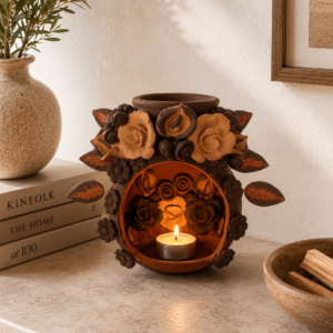 Tealight Clay Mini Chimney, Candle Holder Artistic  Oaxaca México By Artisans Handmade Crafts, Home Decor Folk Art,  Pastillaje