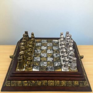 Chess set, Resin Chess set in green and white, Mexican chess, Chess set handmade, Soviet chess set, Wooden chess