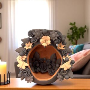 Filigrana Tealight Clay Mini Chimney, Candle Holder Artistic  Oaxaca México By Artisans Handmade Crafts, Home Decor Folk Art,  Pastillaje