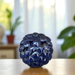 Handmade Ceramic Pinecone Incense Holder, Mexican Glazed Pottery, Blue Decorative Aromatherapy Burner, Artisan Clay Sculpture, Cone Incense