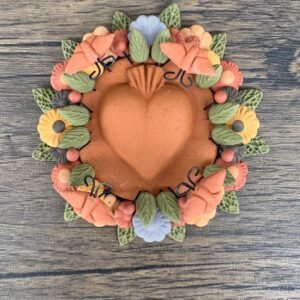 Filigrana Clay Heart Wall Hanging Ornament Artistic  Oaxaca México By Artisans Handmade Crafts, Home Decor Folk Art,  Pastillaje Technique