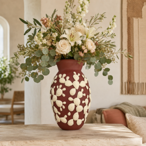 Embroidered Clay Vase From Oaxaca México Home Decor Handcrafted Jarron Barro Bordado Oaxaca Handmade Unique Designs From Artisans