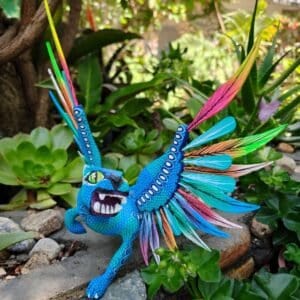 Glifo Mythological Beast, Bull & Eagle Nahuatl  Statue  Art Alebrije Sculpture, Wooden Figurine, Made Of Wood Carved By Hand WE CUSTOMIZE