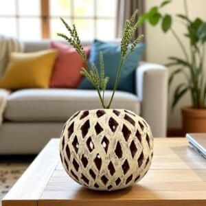 Embroidered Clay Vase From Oaxaca México Home Decor Handcrafted Jarron Barro Bordado Oaxaca Handmade Unique Designs From Artisans