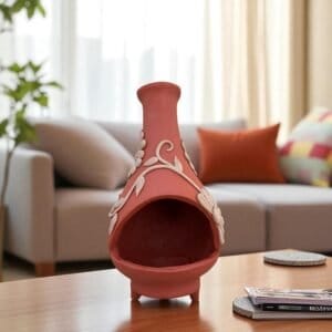 Mini Chimney Handcrafted Oaxacan  With Pastillaje Or Filigrana - Natural Clay Mexican Artistry, Decorative Home Accent, Unique Artisanal