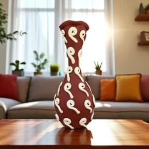 Embroidered Clay Vase From Oaxaca México Home Decor Handcrafted Jarron Barro Bordado Oaxaca Handmade Unique Designs From Artisans