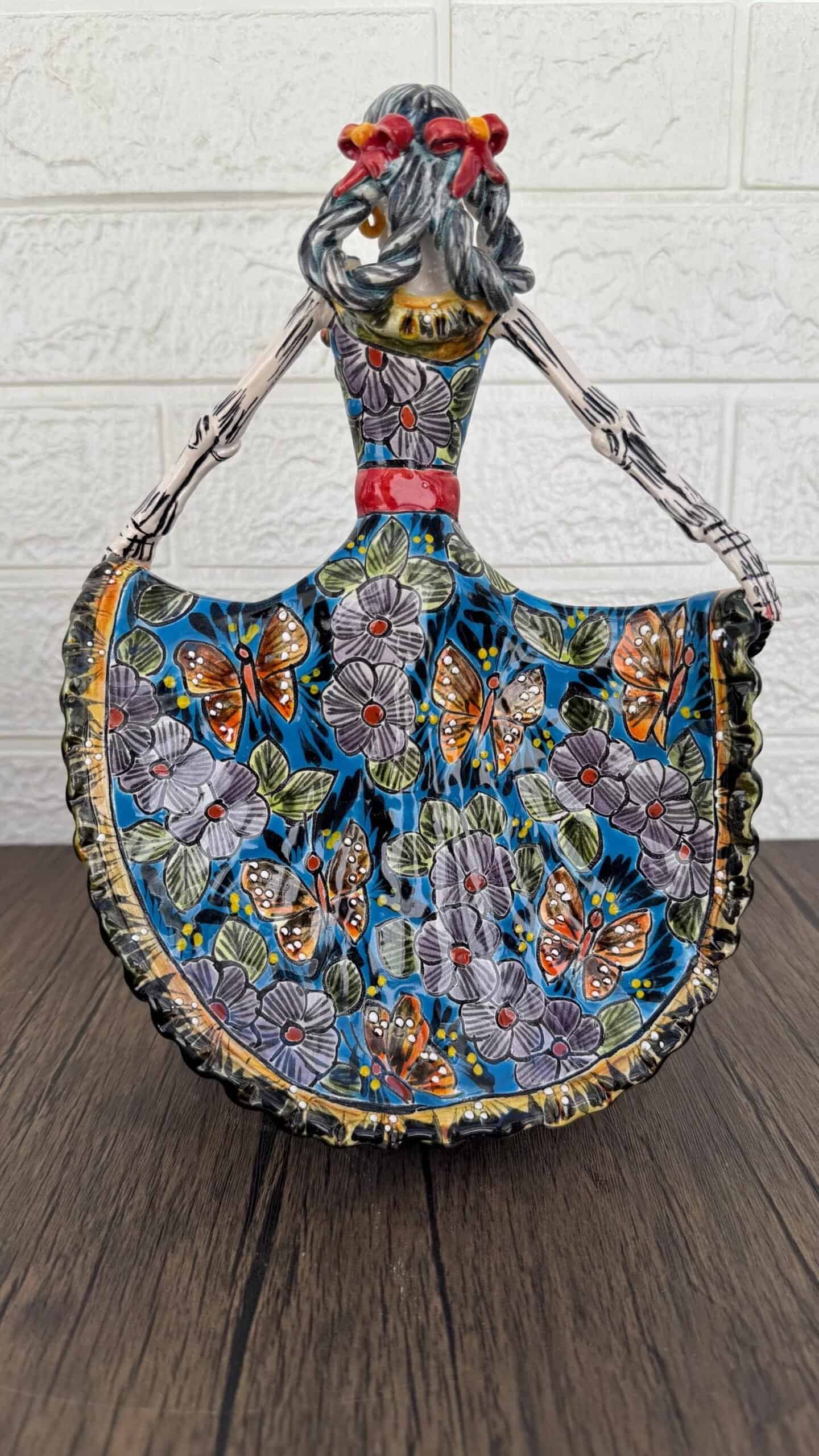 Catrina Handmade Talavera Day of the Dead  Colorful Ceramic Folk Art from Puebla, Mexico Día de los Muertos Skeleton Figurine Wedding Gift - Image 3
