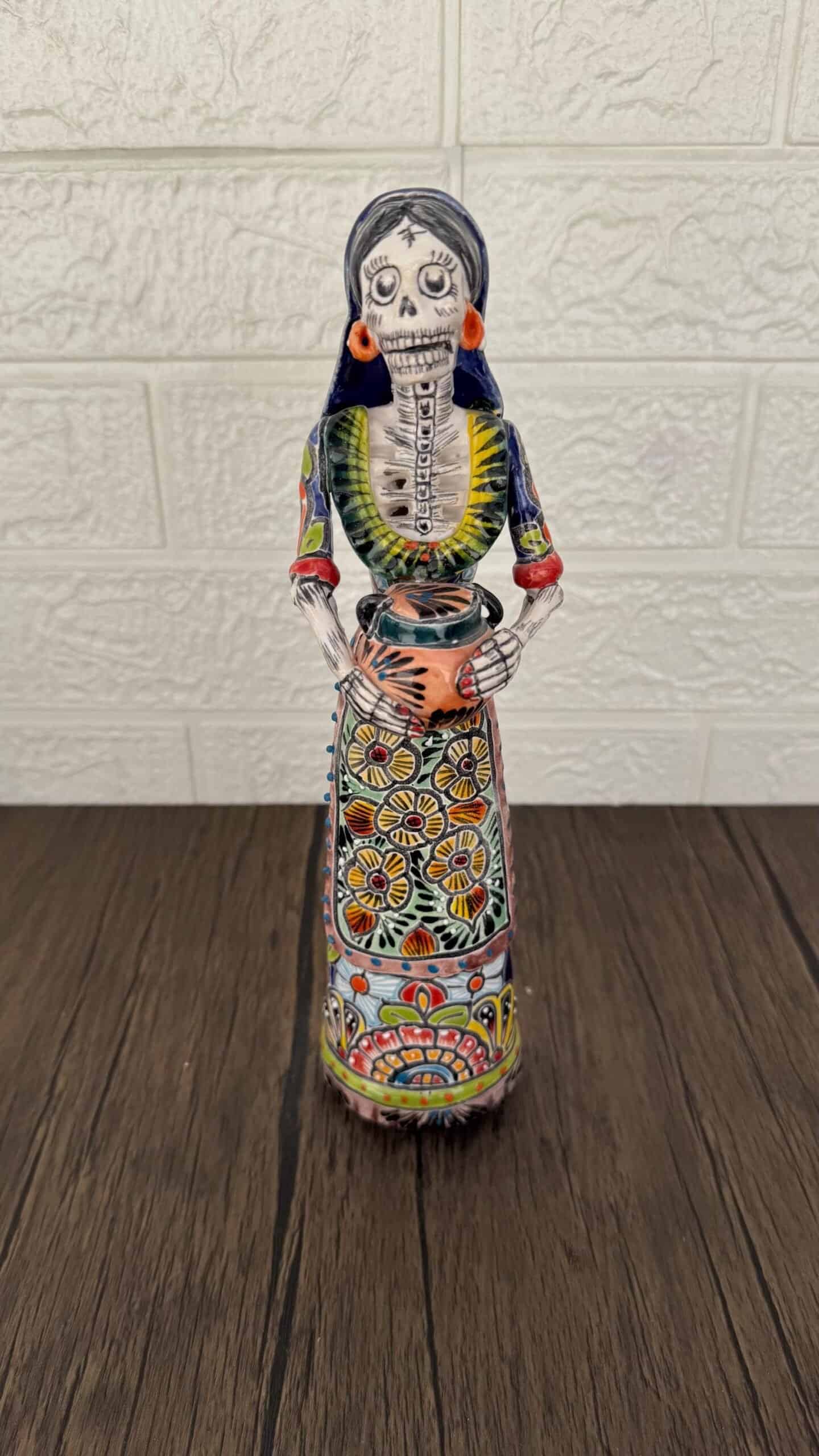 Catrina Handmade Talavera Day of the Dead  Colorful Ceramic Folk Art from Puebla, Mexico Día de los Muertos Skeleton Figurine Wedding Gift - Image 3