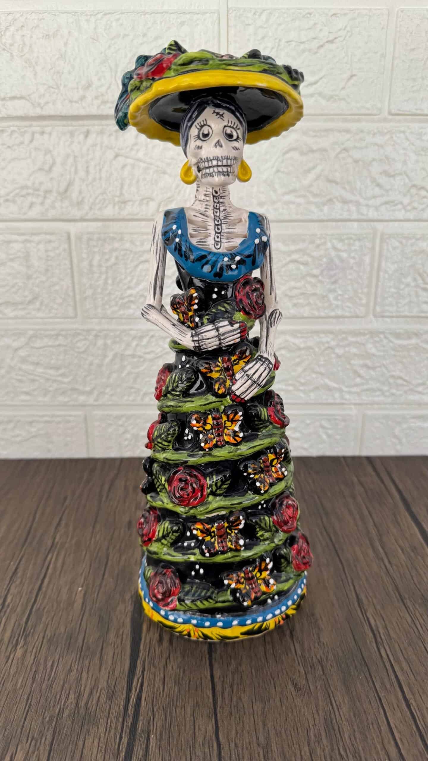 Catrina Handmade Talavera Day of the Dead  Colorful Ceramic Folk Art from Puebla, Mexico Día de los Muertos Skeleton Figurine Wedding Gift - Image 3