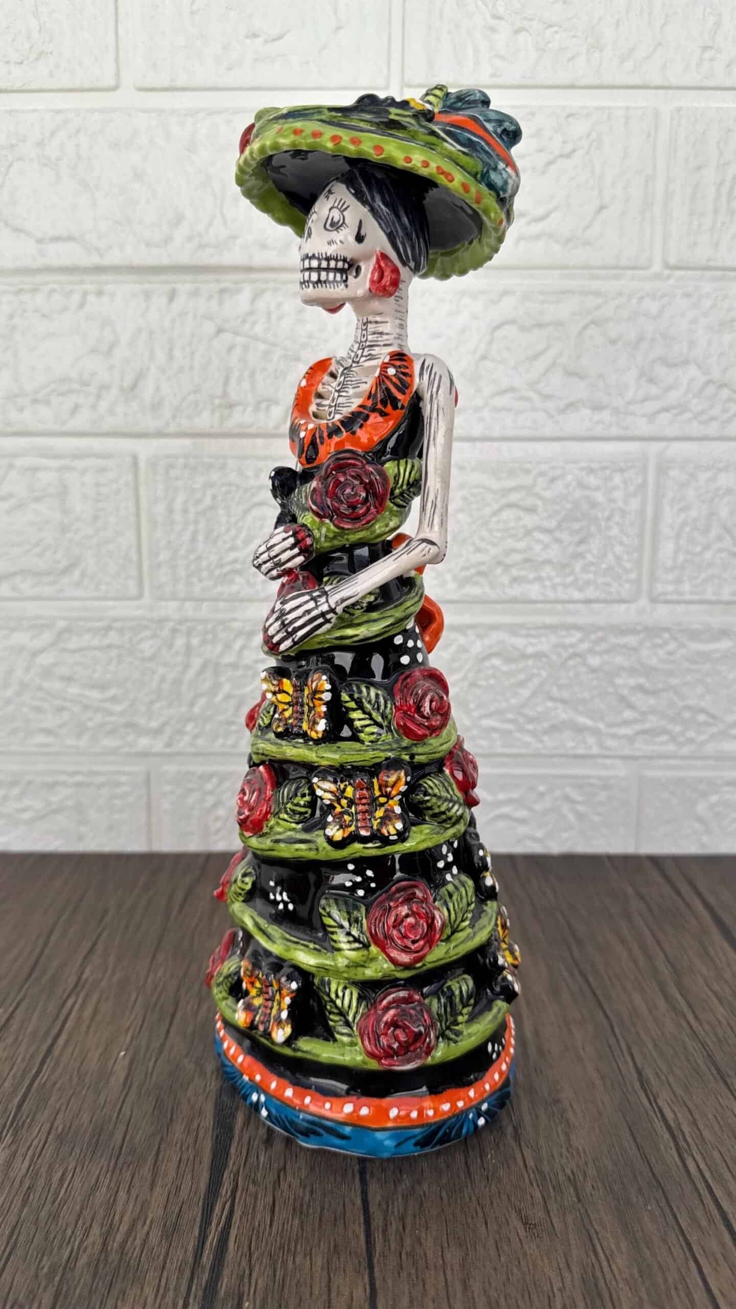 Catrina Handmade Talavera Day of the Dead  Colorful Ceramic Folk Art from Puebla, Mexico Día de los Muertos Skeleton Figurine Wedding Gift - Image 3