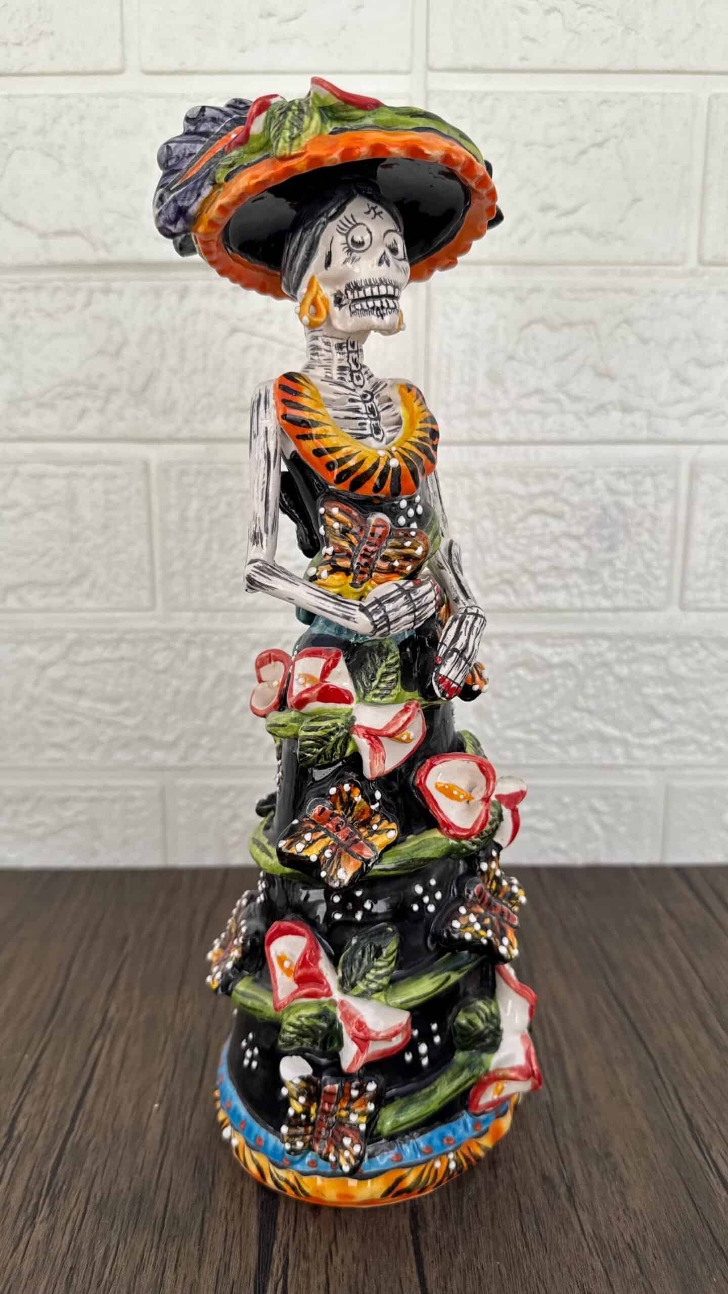 Catrina Handmade Talavera Day of the Dead  Colorful Ceramic Folk Art from Puebla, Mexico Día de los Muertos Skeleton Figurine Wedding Gift - Image 3