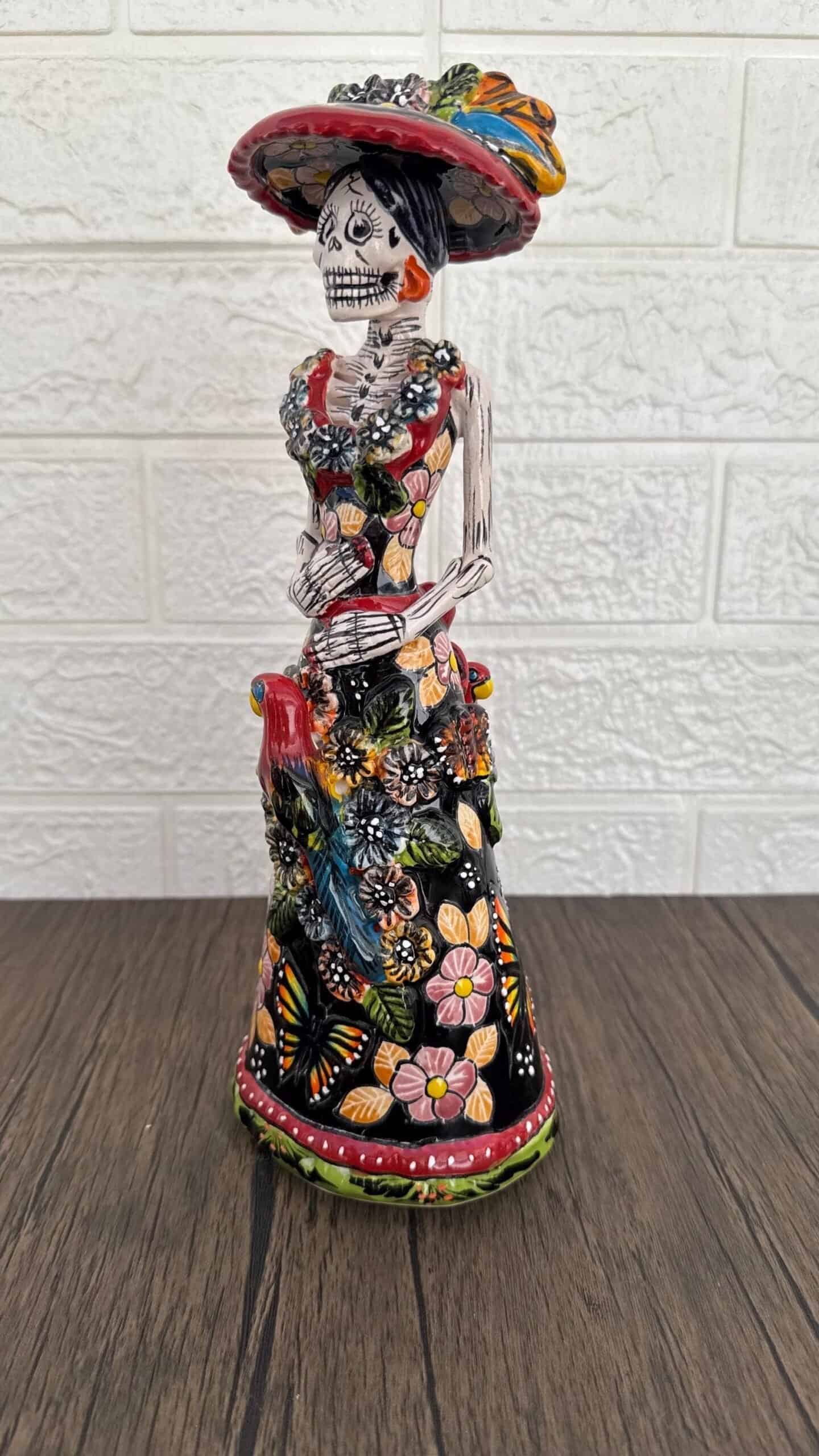 Catrina Handmade Talavera Day of the Dead  Colorful Ceramic Folk Art from Puebla, Mexico Día de los Muertos Skeleton Figurine Wedding Gift - Image 3