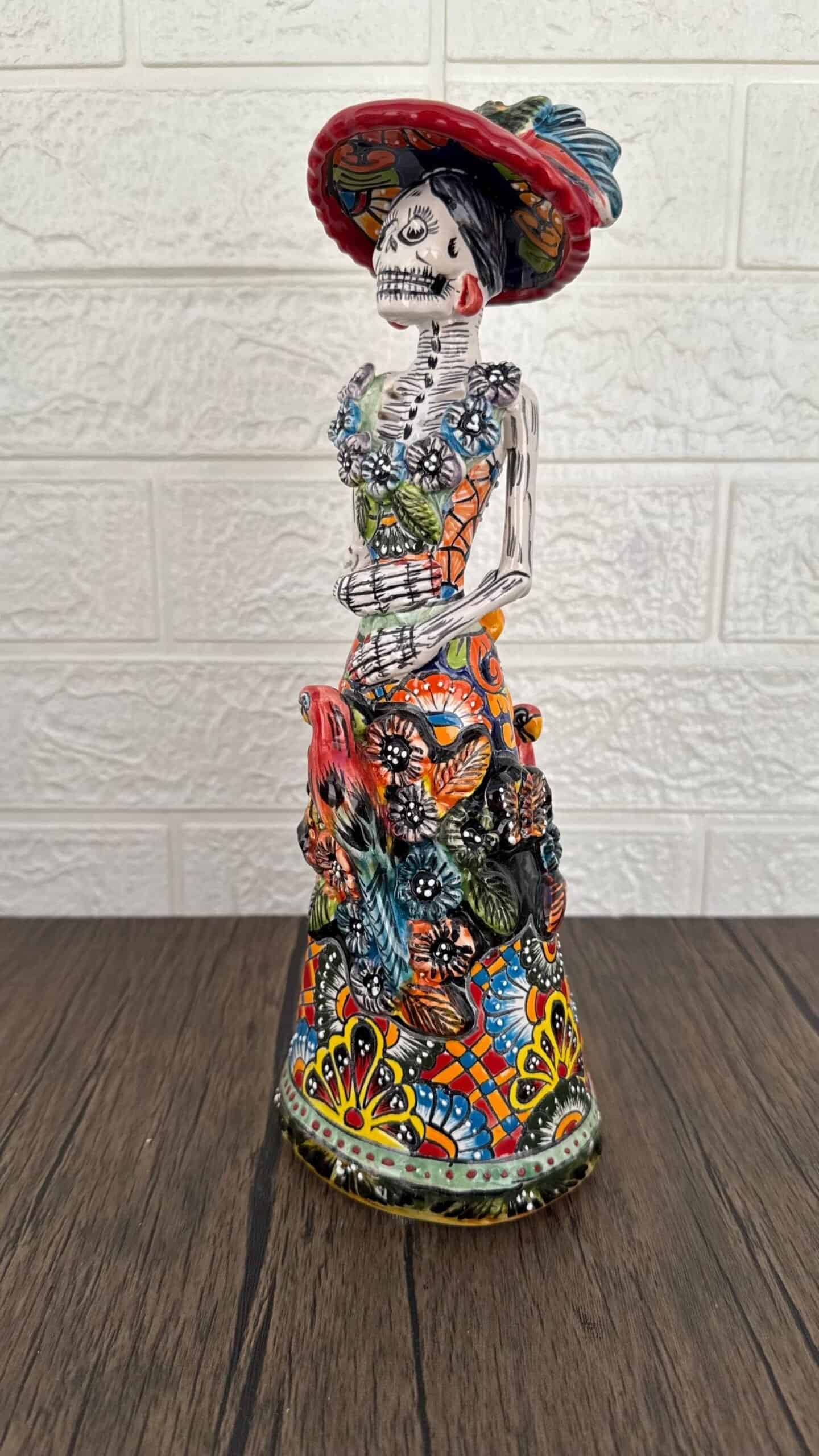 Catrina Handmade Talavera Day of the Dead  Colorful Ceramic Folk Art from Puebla, Mexico Día de los Muertos Skeleton Figurine Wedding Gift - Image 3