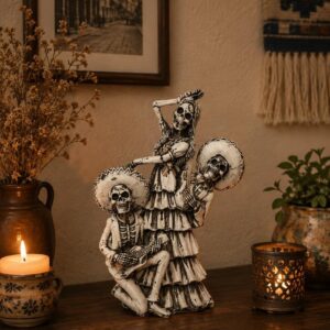 Family Catrinas, Dia De Los Muertos - Day Of The Dead, Human Skeleton, Mexican Catrina, Skull Sculpture,  Catrina  Figurine, Ofrenda Decor