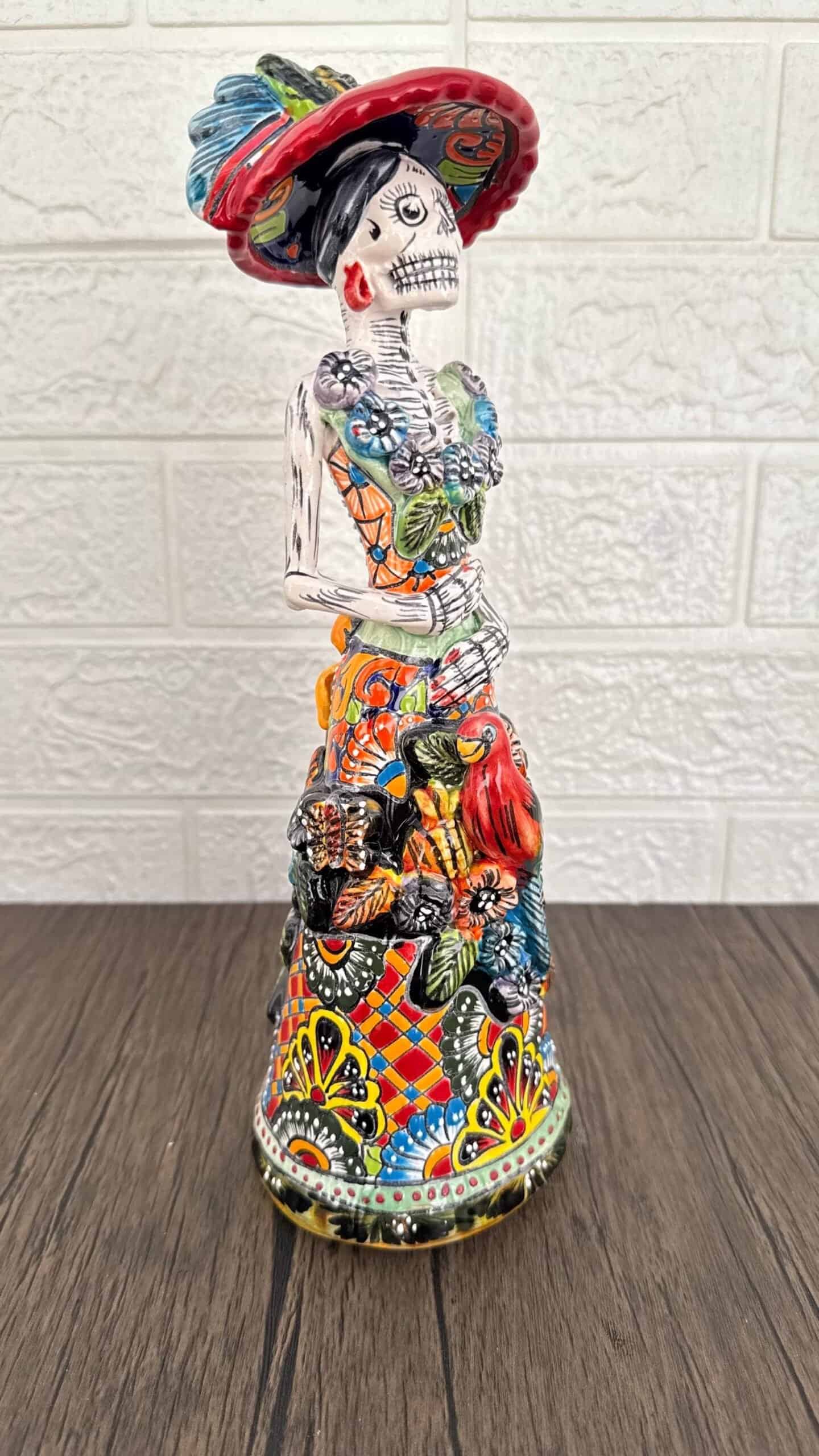 Catrina Handmade Talavera Day of the Dead  Colorful Ceramic Folk Art from Puebla, Mexico Día de los Muertos Skeleton Figurine Wedding Gift - Image 2