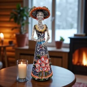 Catrina Handmade Talavera Day of the Dead  Colorful Ceramic Folk Art from Puebla, Mexico Día de los Muertos Skeleton Figurine Wedding Gift