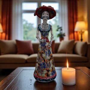 Catrina Handmade Talavera Day of the Dead  Colorful Ceramic Folk Art from Puebla, Mexico Día de los Muertos Skeleton Figurine Wedding Gift