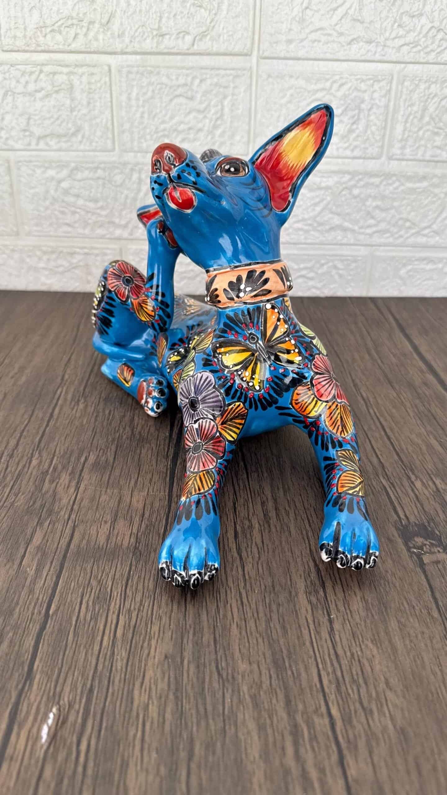 Talavera Xoloitzcuintle, Ceramic dog, Talavera Pottery, Authentic Puebla Mexico Pottery, Xolo Statue, Dog Sculpture Xoloitzcuintle - Image 2