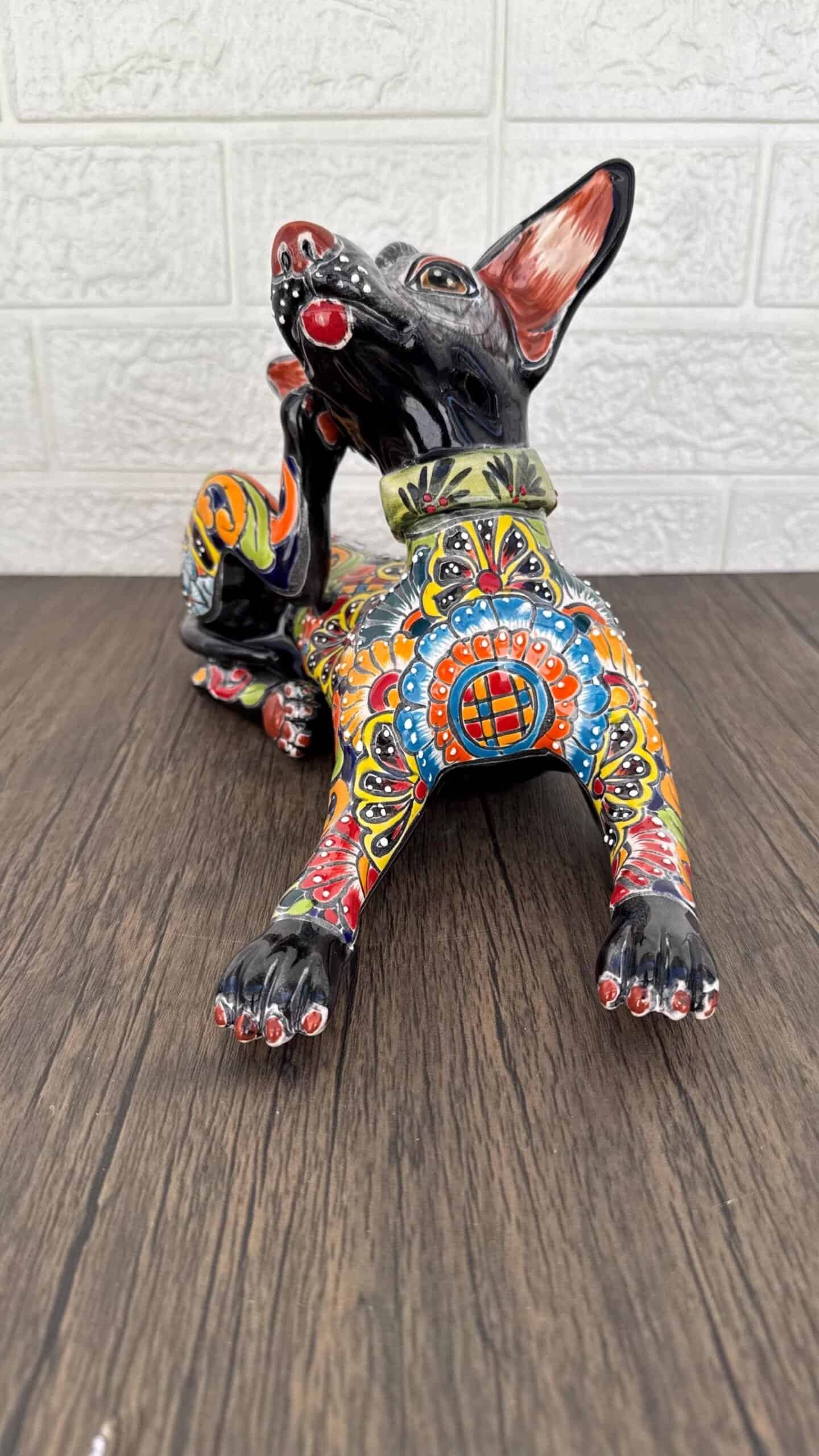 Talavera Xoloitzcuintle, Ceramic dog, Talavera Pottery, Authentic Puebla Mexico Pottery, Xolo Statue, Dog Sculpture Xoloitzcuintle - Image 2