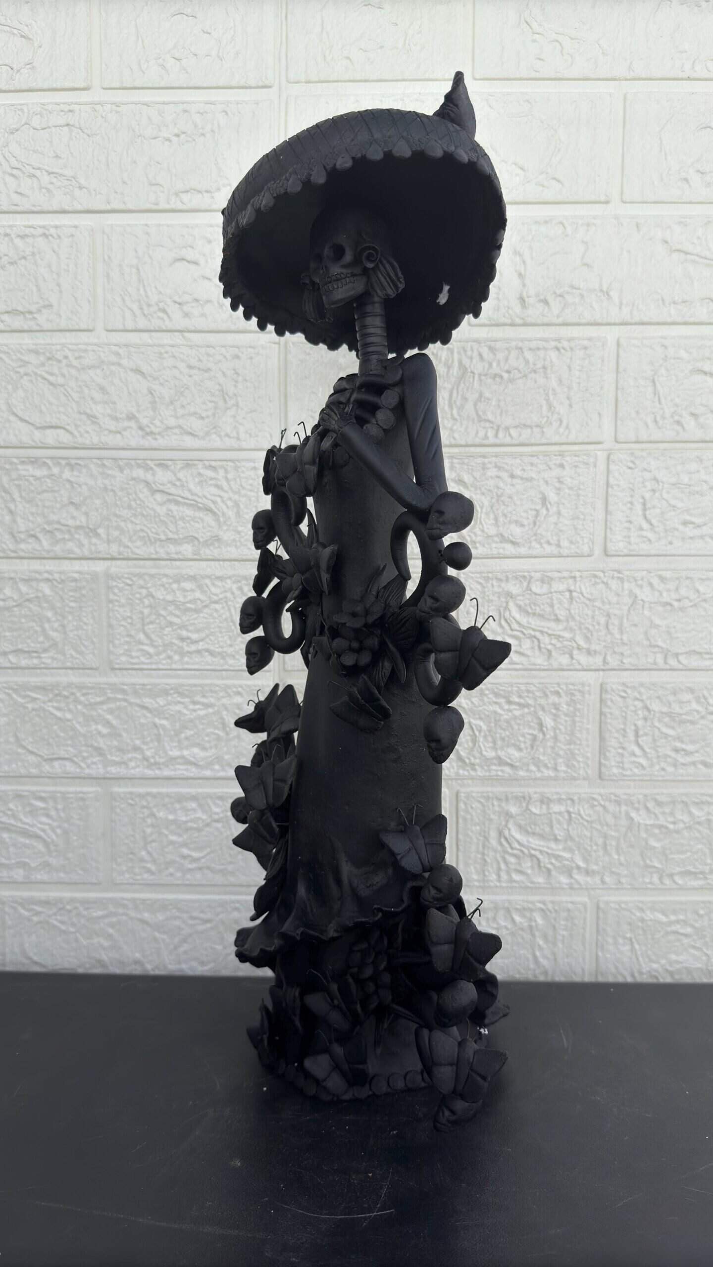 18” Catrina Michoacán Original Clay Handcrafted Frida Kahlo Doll  Day Of The Dead  Human Skeleton  Mexican Decorations  Sugar Skull - Image 3