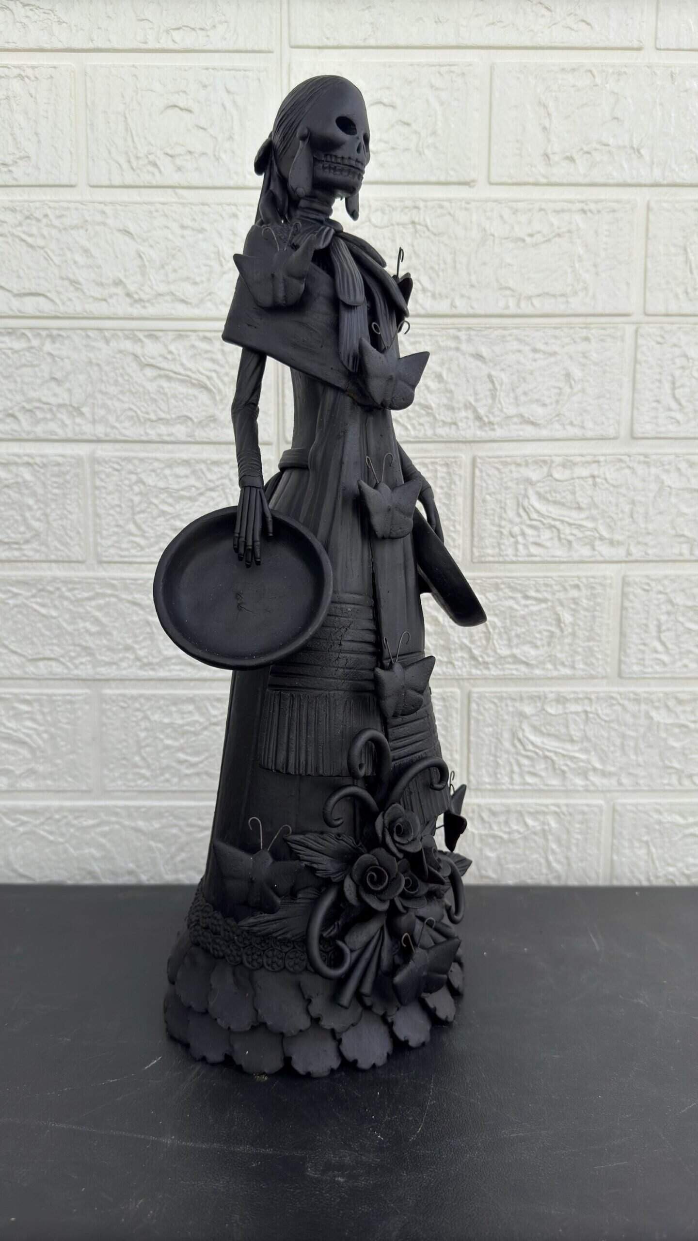 18  Catrina Michoacán Original Clay Handcrafted Frida Kahlo Doll  Day Of The Dead  Human Skeleton  Mexican Decorations  Sugar Skull - Image 3