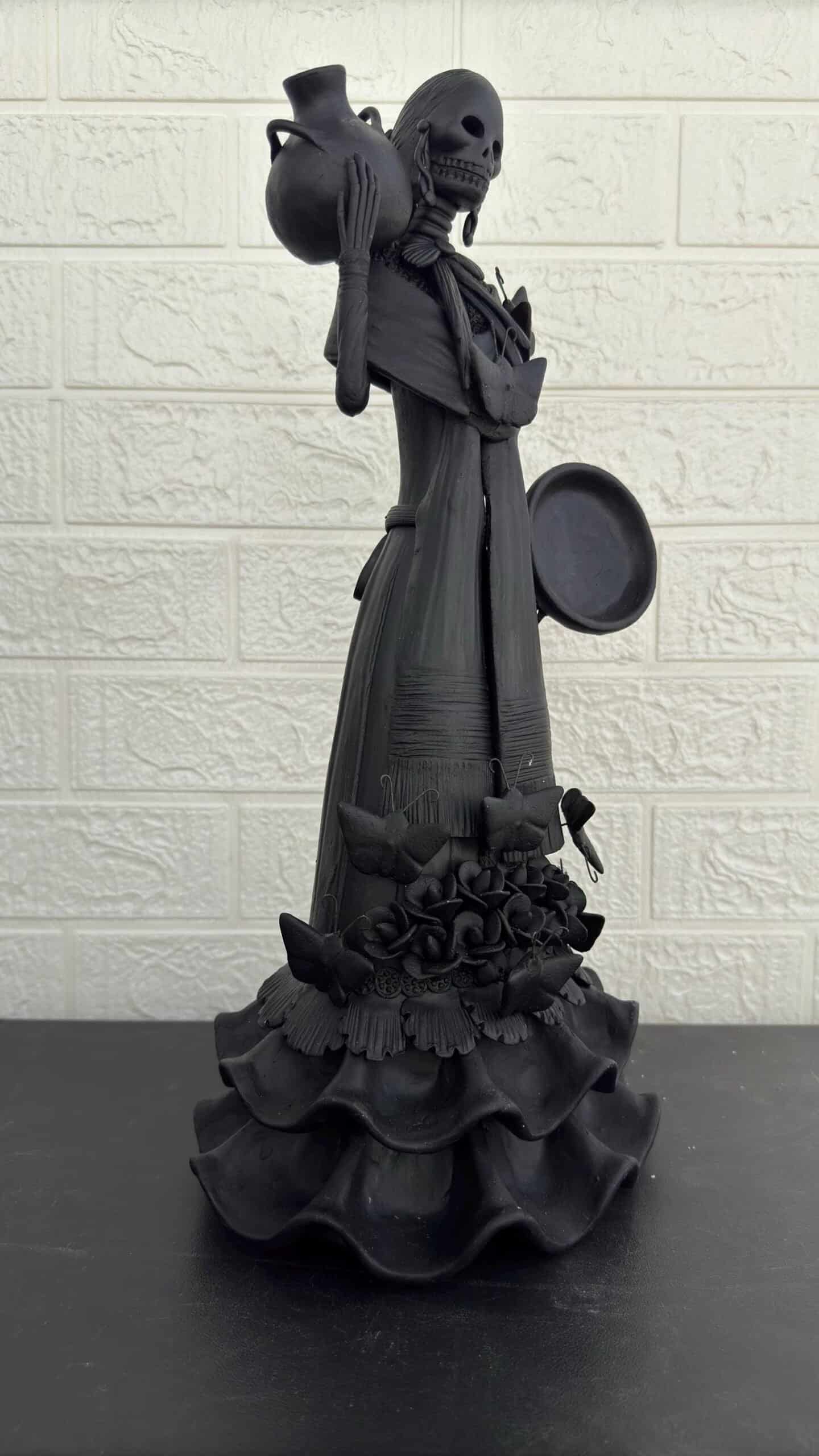 18  Catrina Michoacán Original Clay Handcrafted Frida Kahlo Doll  Day Of The Dead  Human Skeleton  Mexican Decorations  Sugar Skull - Image 3