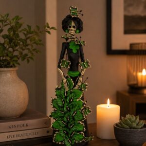 Catrina Skull Frida Kahlo Doll  Michoacan Mexico Made by Artisans Day Of The Dead  Human Skeleton  Mexican Decorations  Sugar Skull 13.8” T