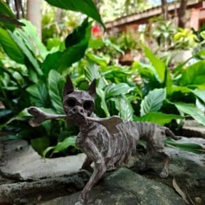 Skeletal/Bone Dog statue  Alebrije Sculpture, Wooden Chihuahua  Mexican  Pet Figure, Made Of Wood And Carved By Hand ASK FOR CUSTOMIZE